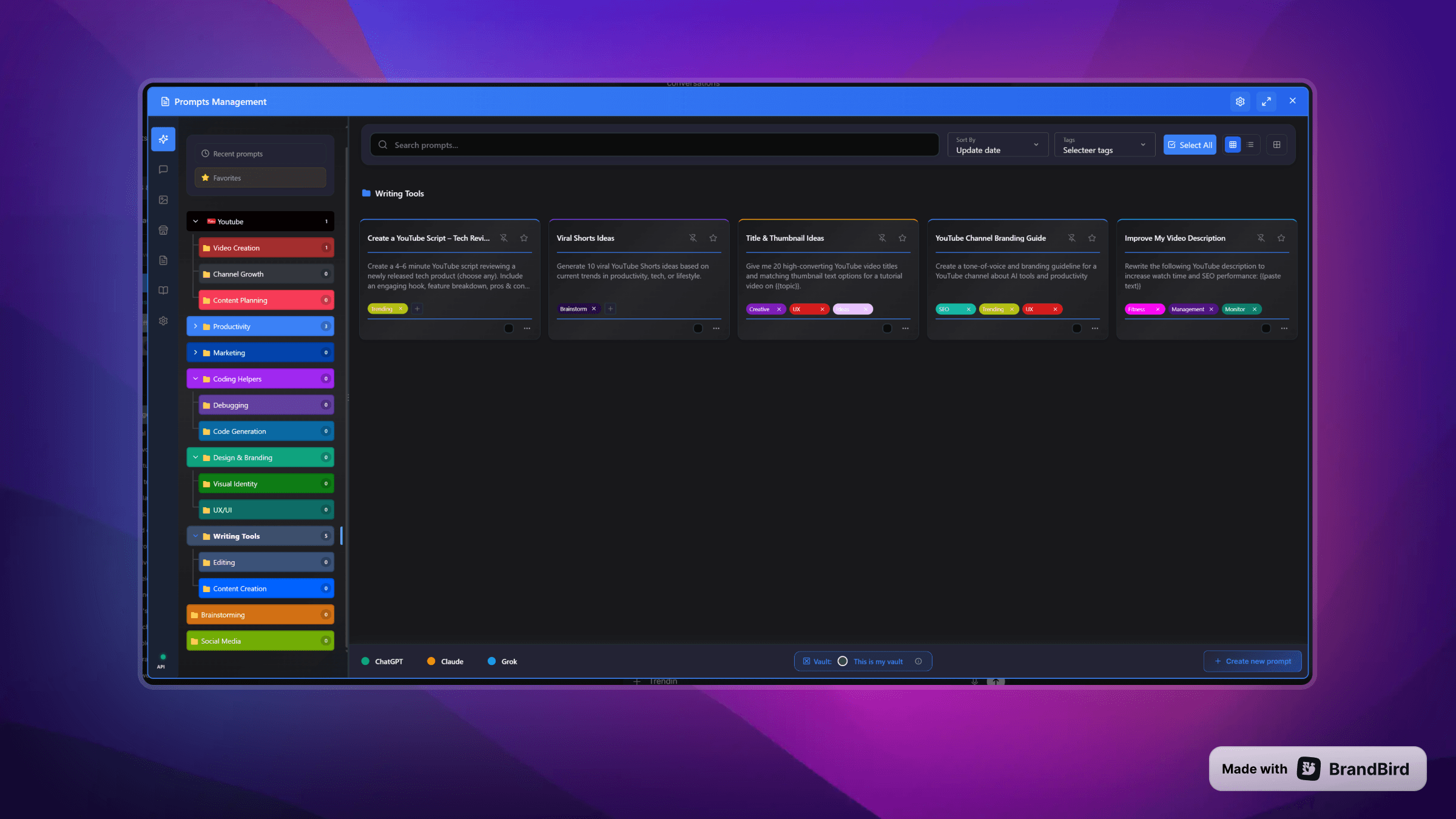 ChatGPT Chrome extension advanced features including conversation history, notes manager, and AI-generated image gallery with export tools