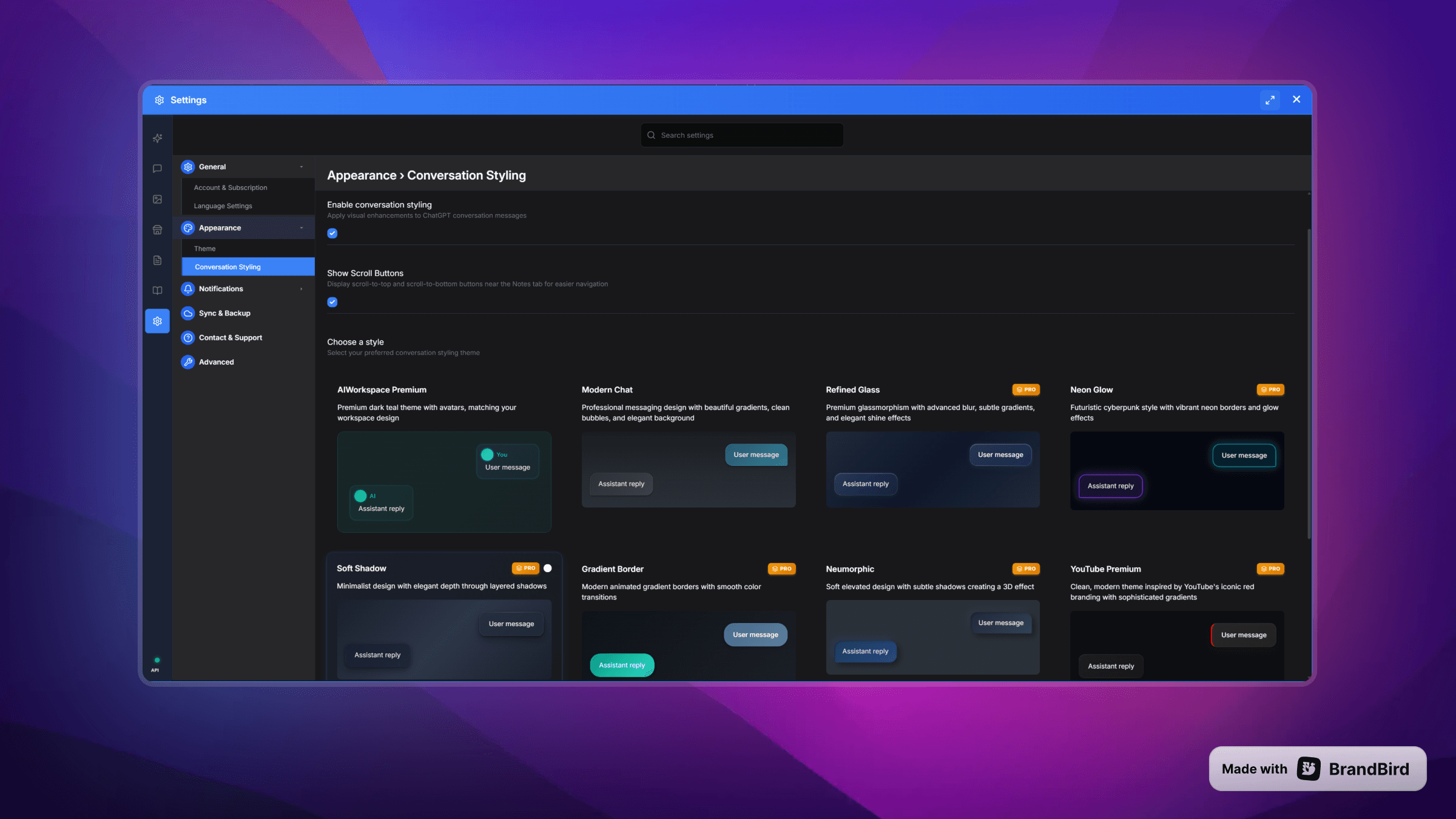 AI Workspace - Conversation Organization
