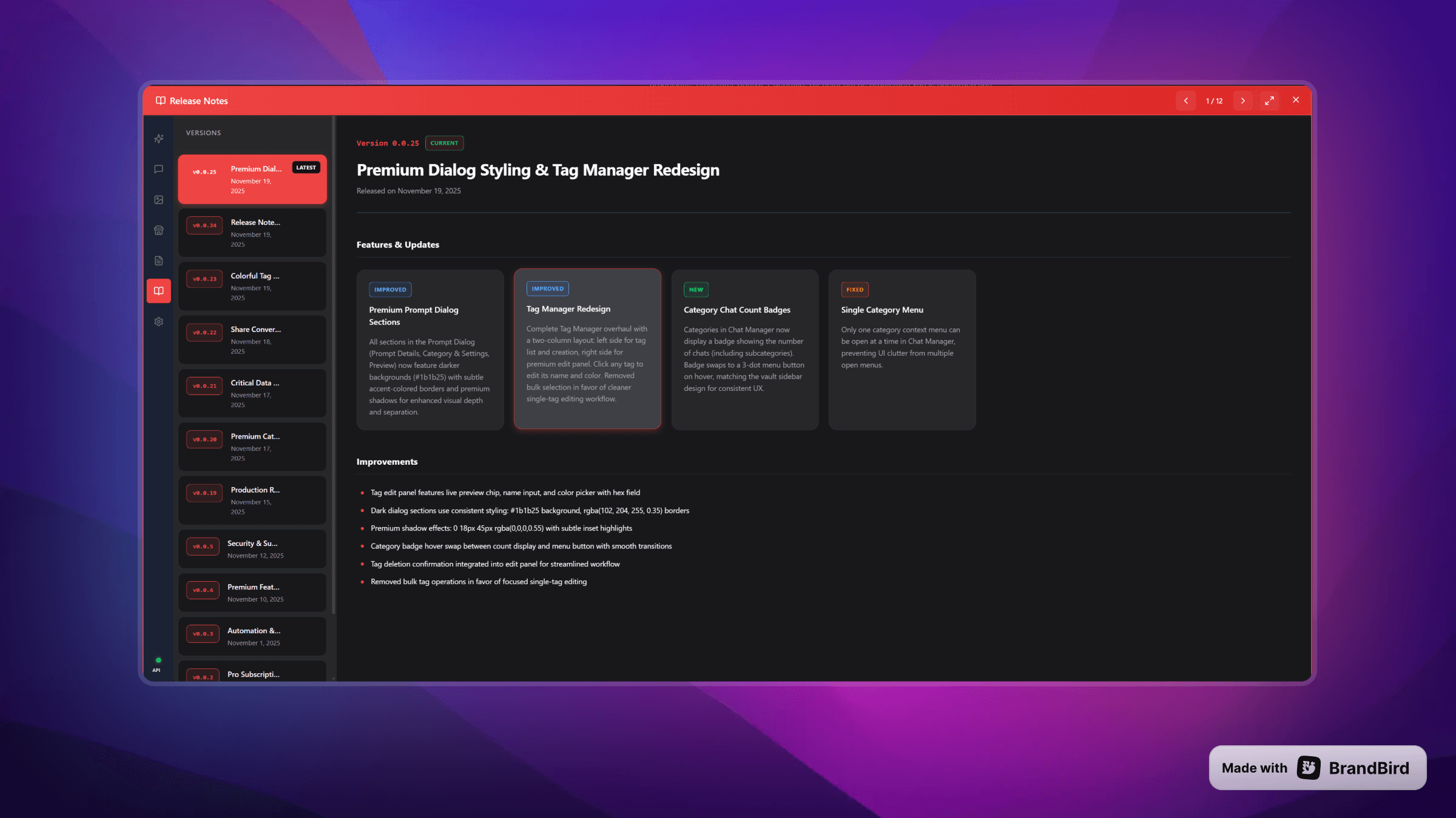 AI Workspace - Customization Panel