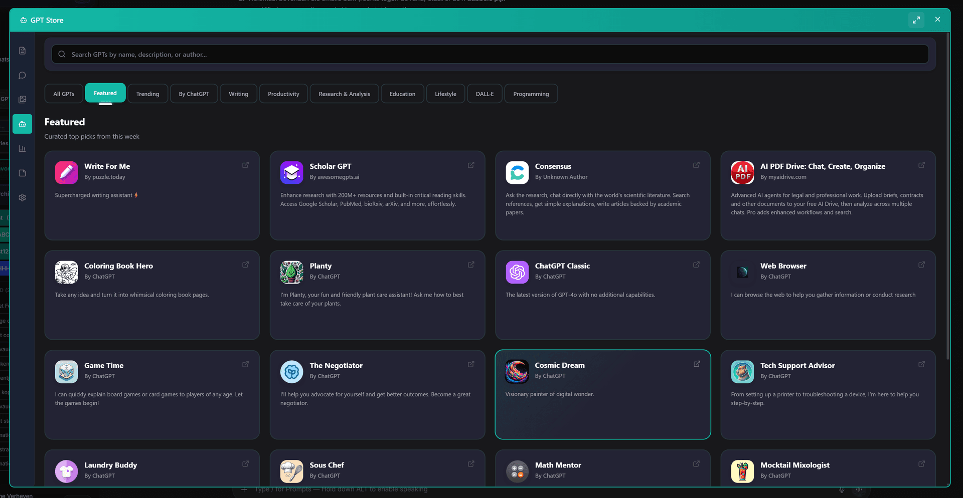 AI Workspace GPT Store overview