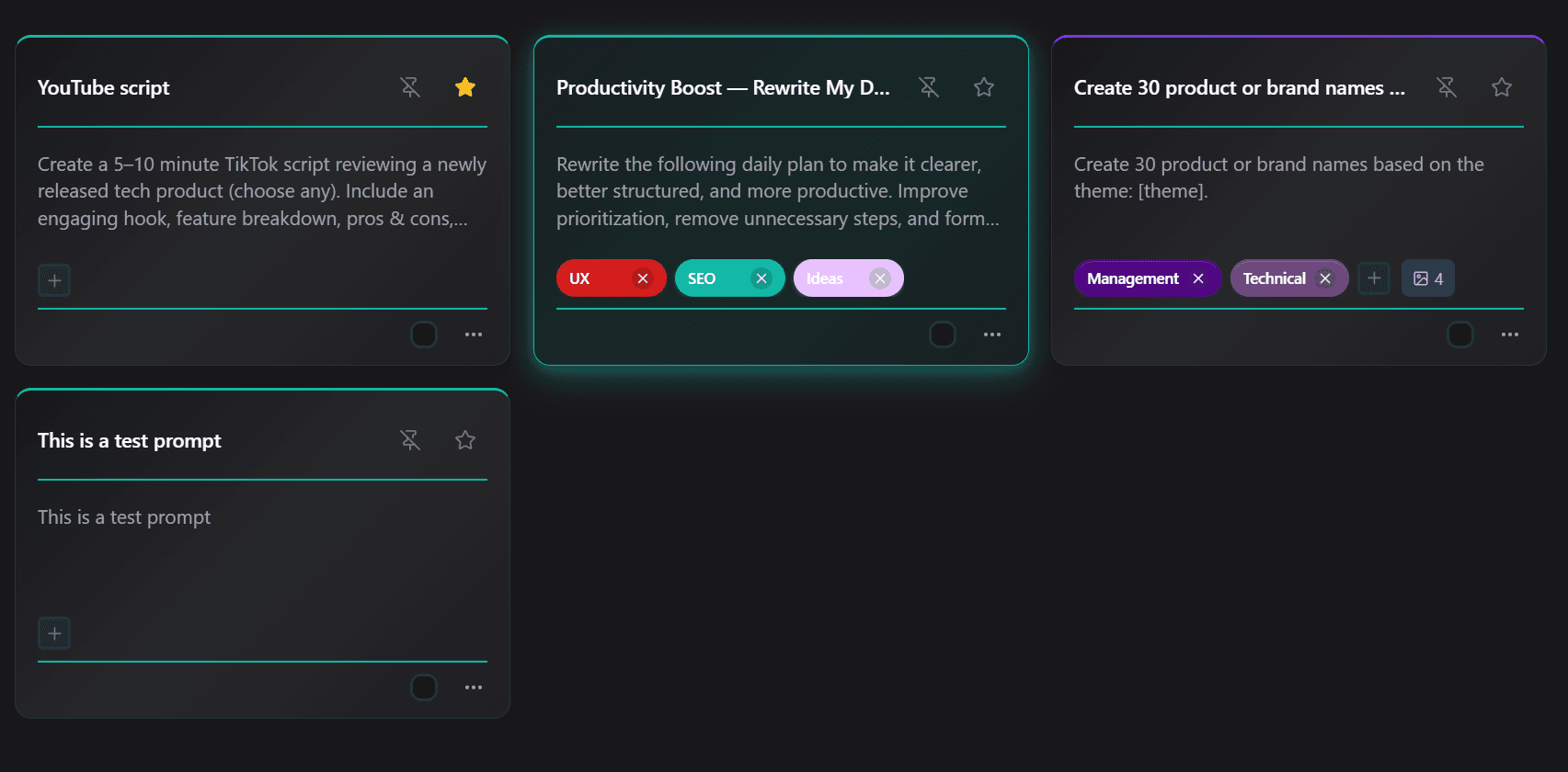 Prompt Library Interface