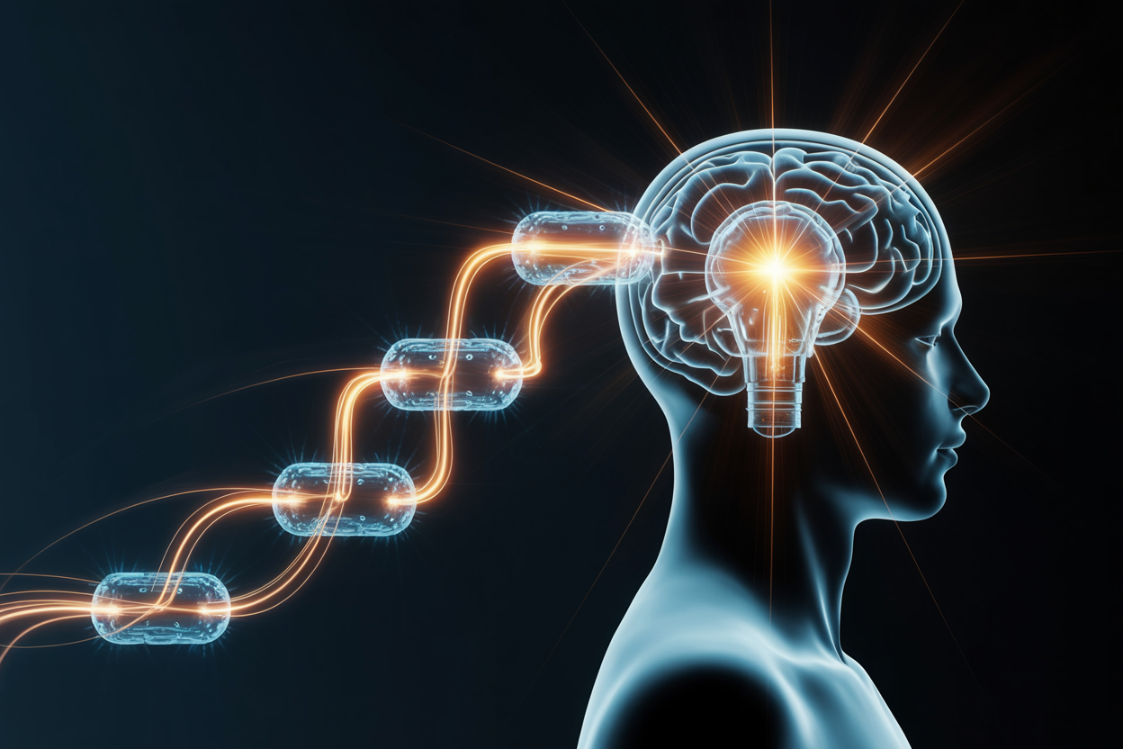 Illustration of AI thinking step by step