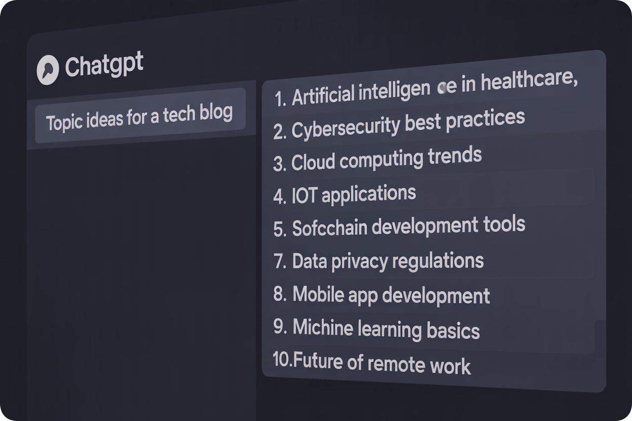ChatGPT generating blog topic ideas