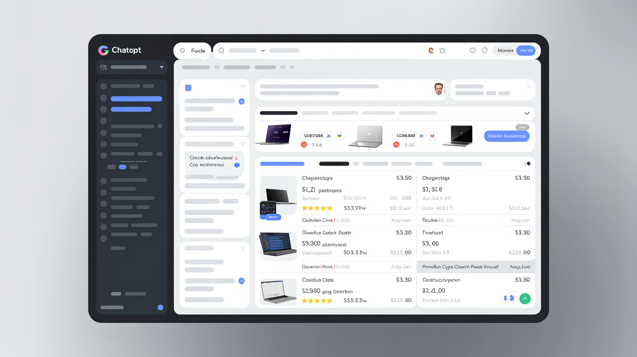 ChatGPT product comparison interface