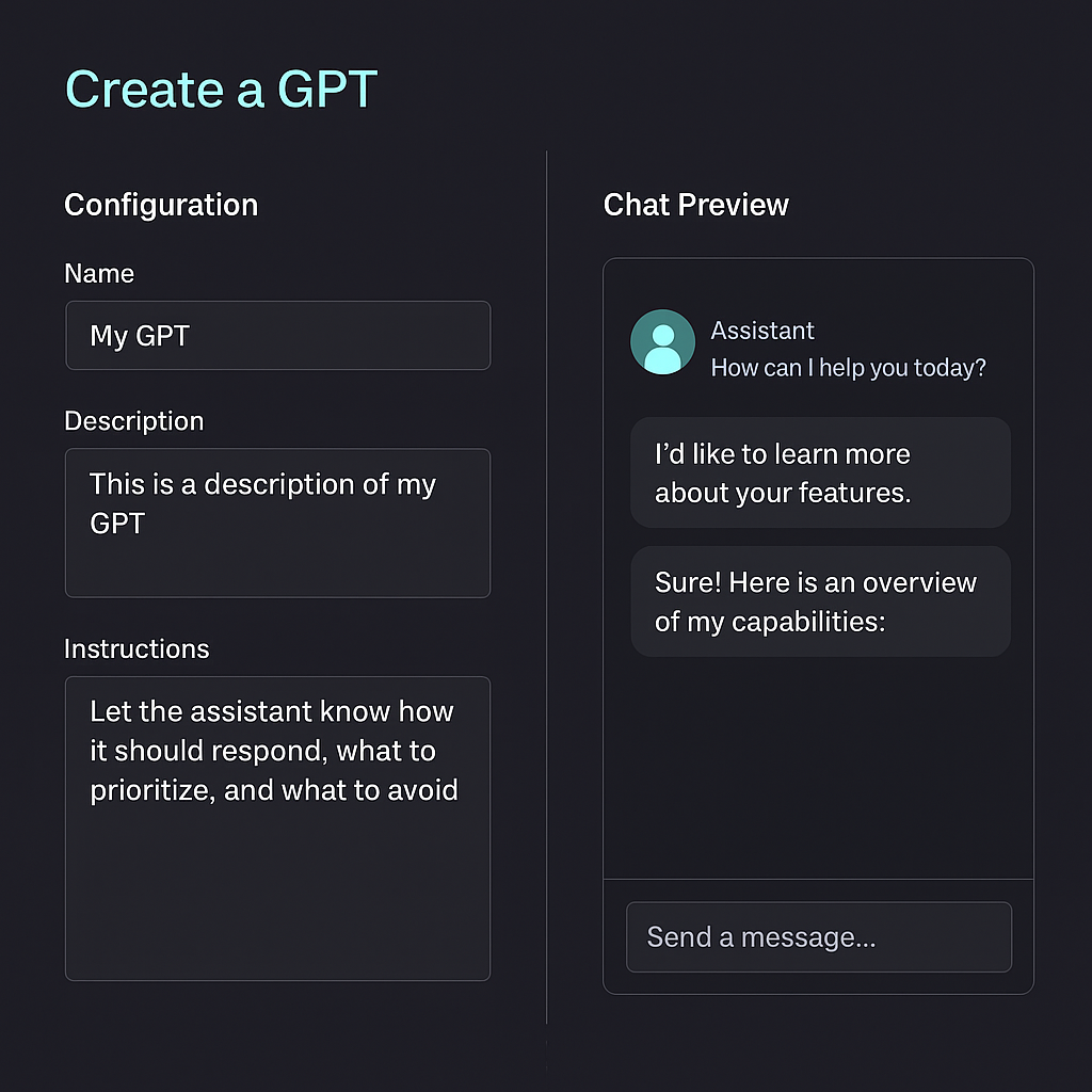 Interface showing the configuration screen of a custom GPT