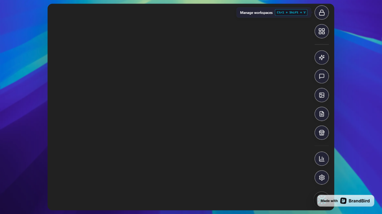 AI Workspace floating button in the bottom-right corner