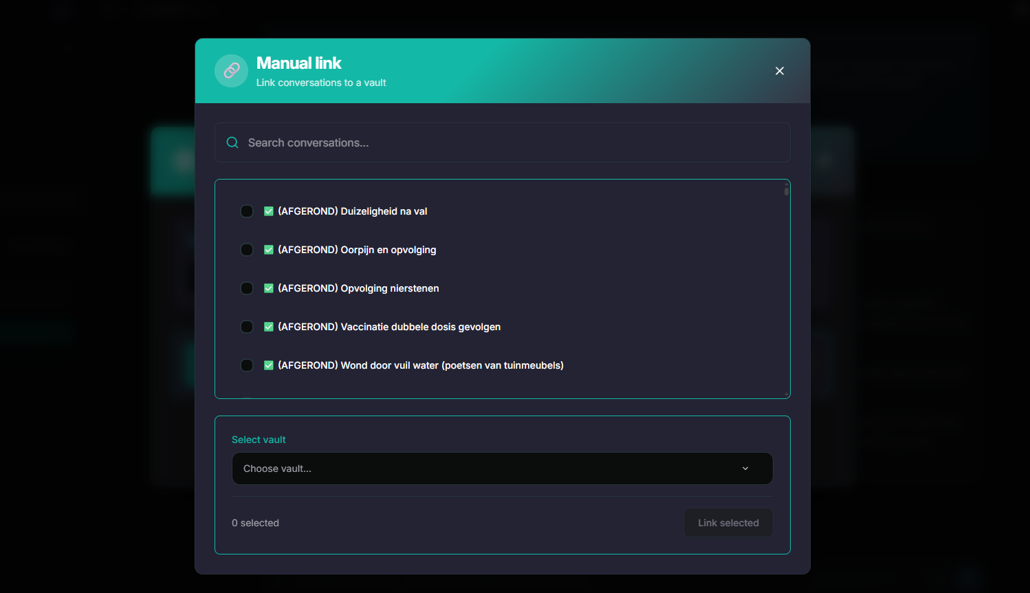 Chat linking interface