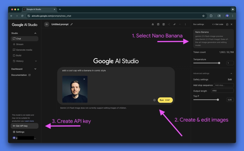 Interface showing refinement tools in Nano Banana Pro