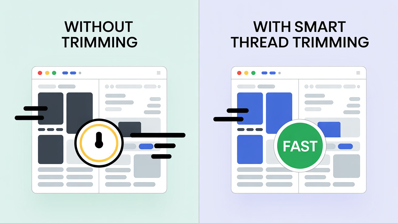 With and without trimming comparison