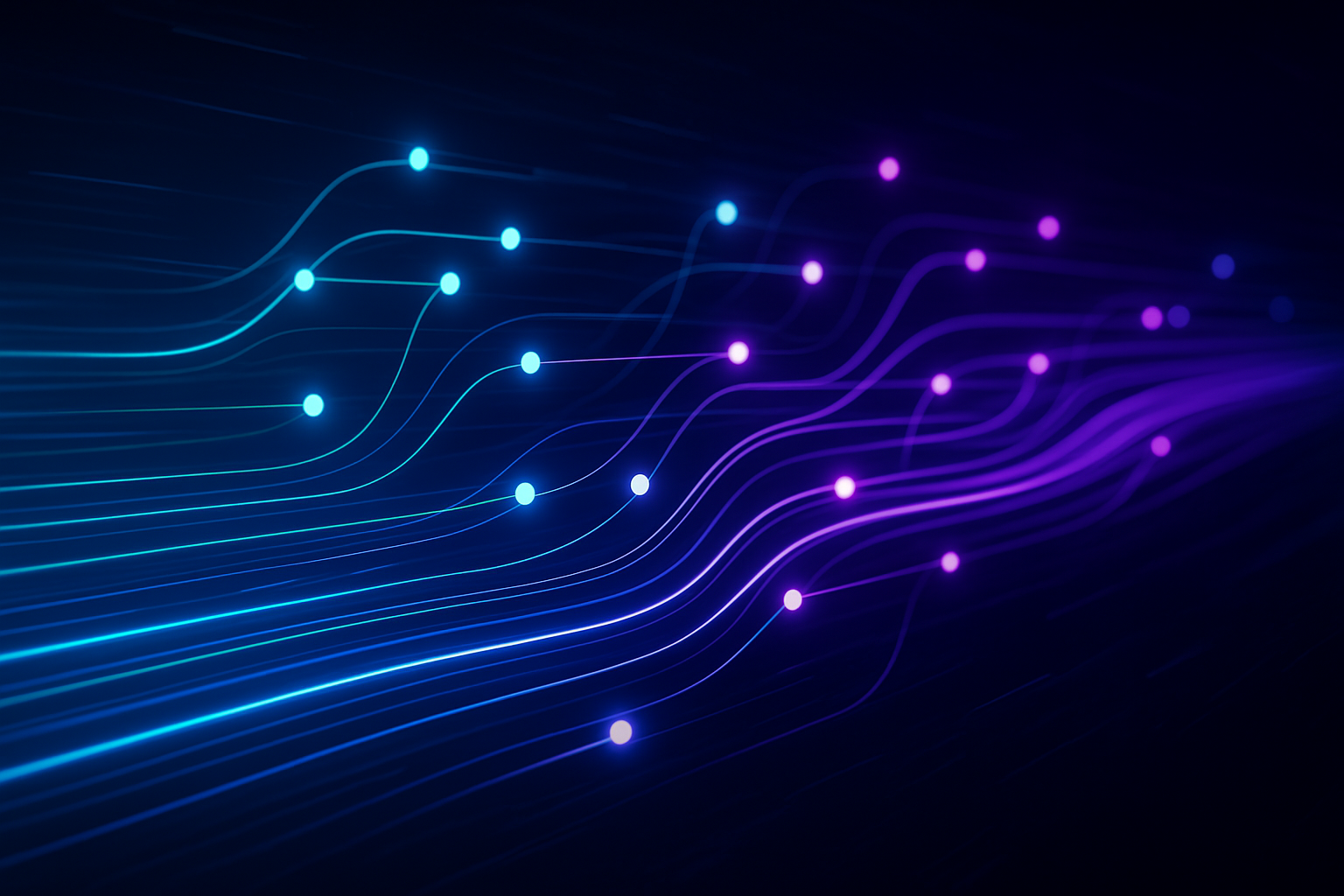 Abstract illustration of a streamlined workflow with glowing lines