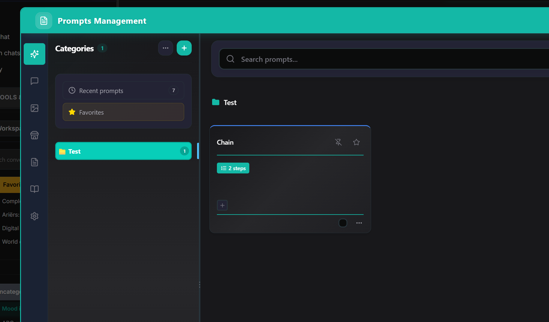 Prompt Chain Card in the library