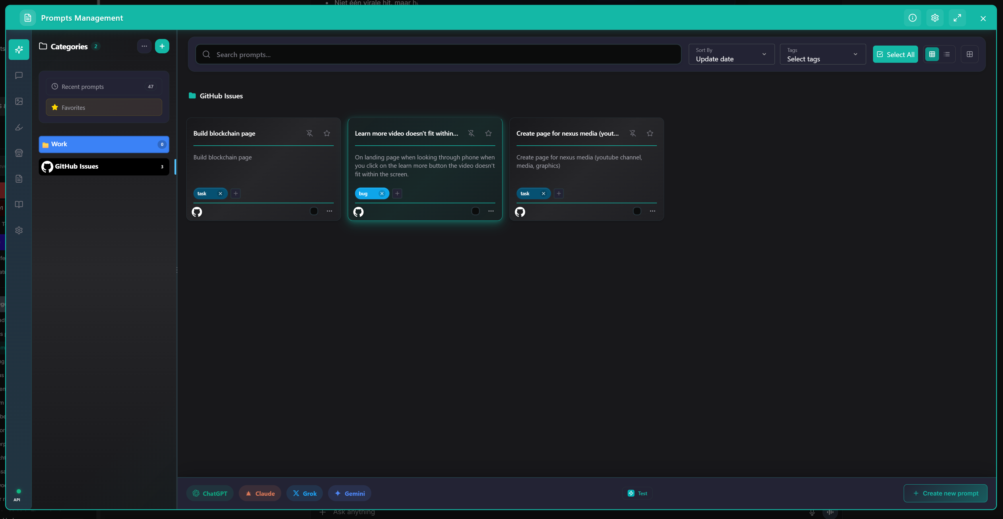 AI Workspace prompt vault