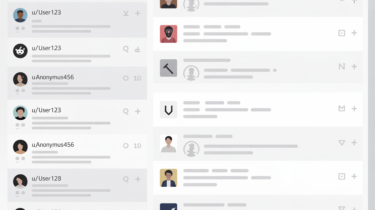 Illustration of a Reddit-style feed