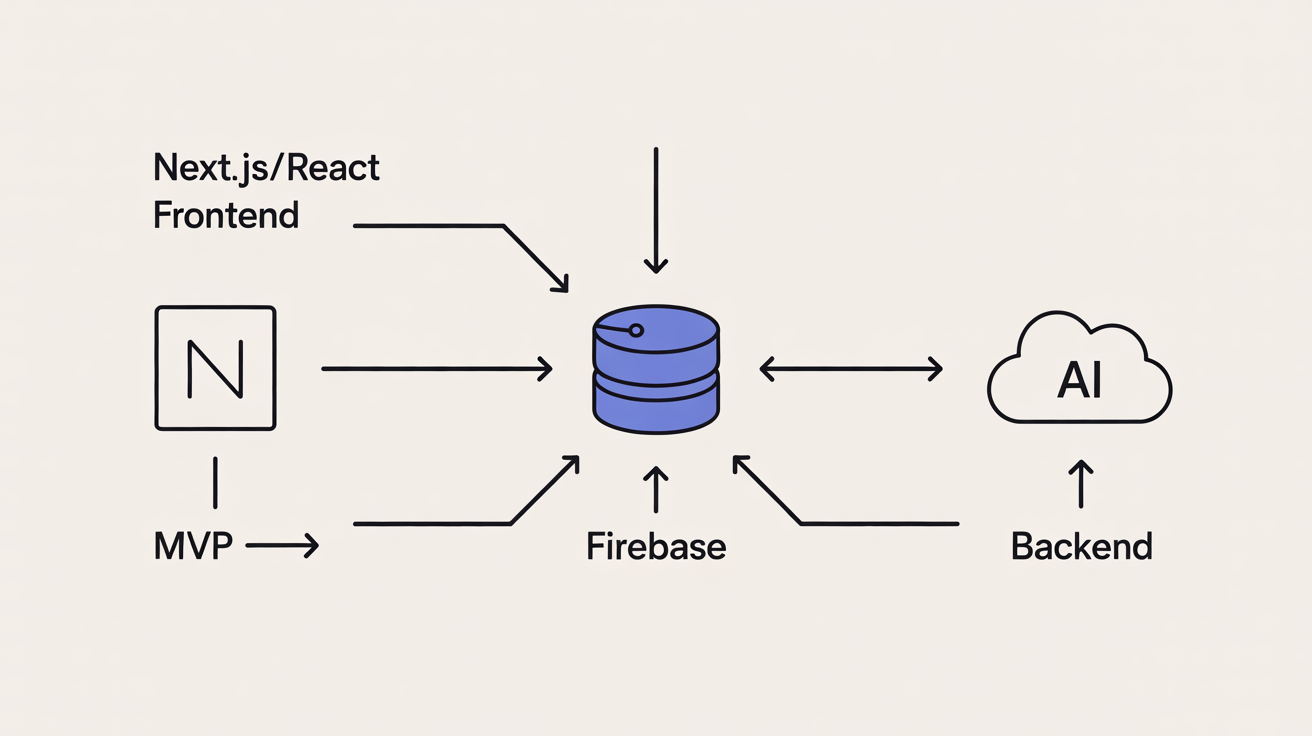 Simple architecture diagram of a SaaS MVP